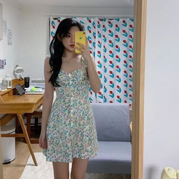 ZARA FLORAL SATIN EFFECT PRINT DRESS - Picture 7 of 14